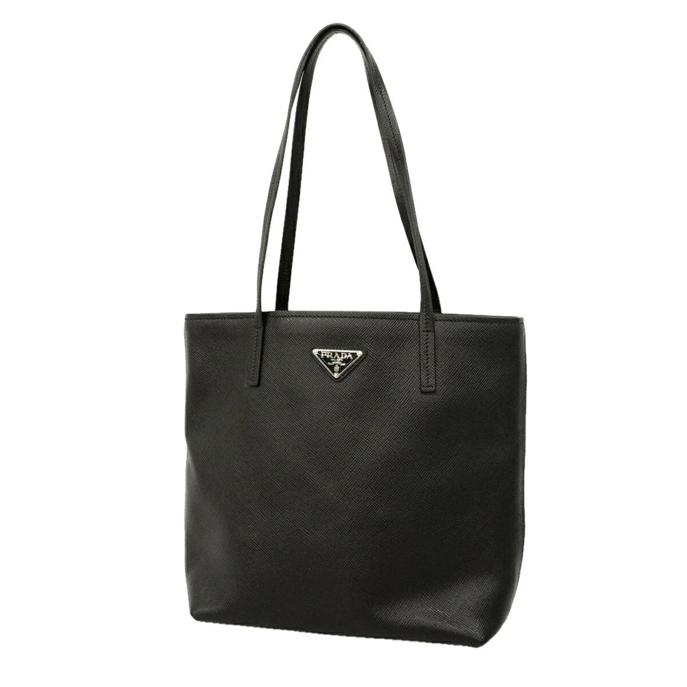 Prada Saffiano Leather Tote Bag, Black, Women's